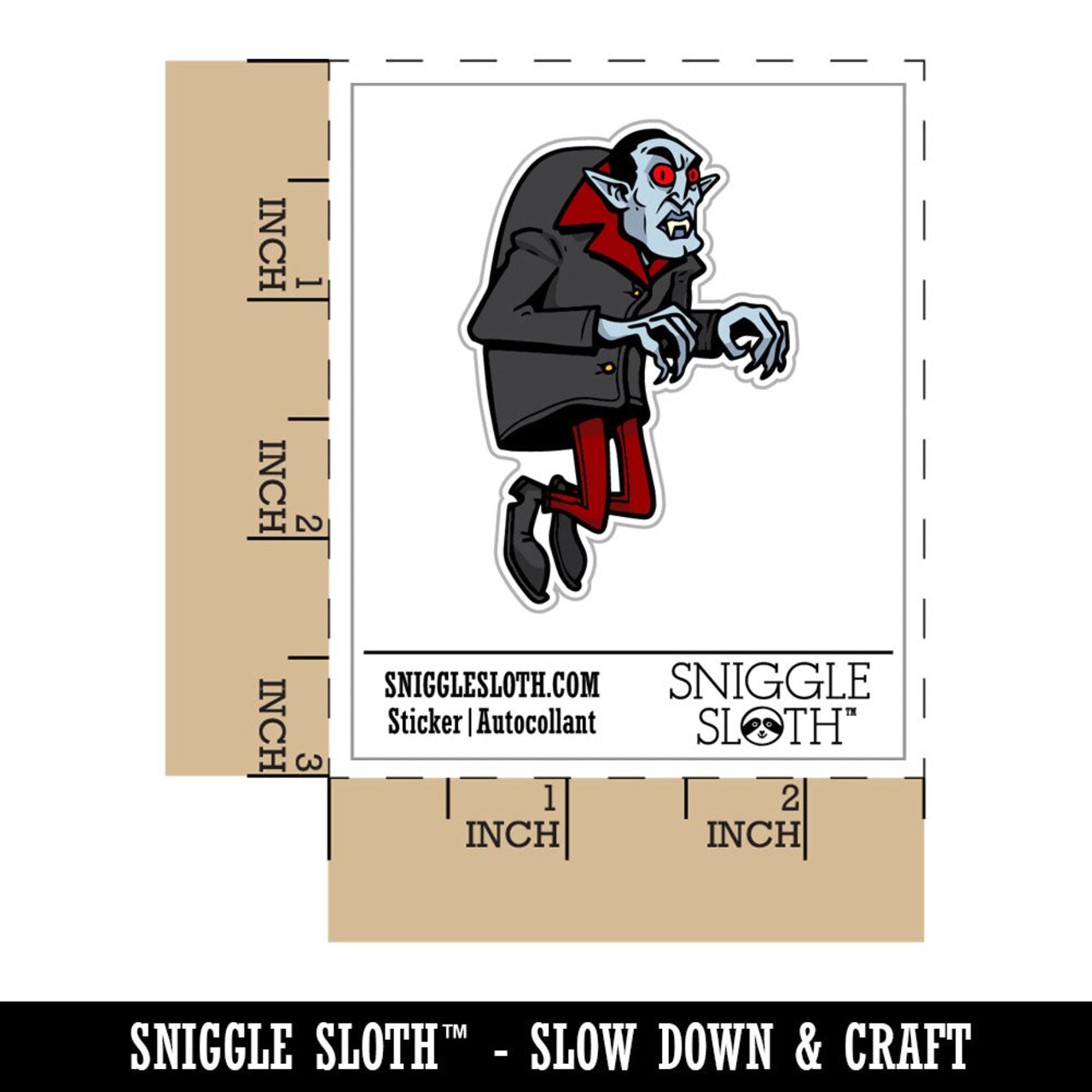 Water Bottle Sticker Set Spooky Floating Vampire Cartoon Man Cute Waterproof Vinyl Stickers Pack Decal, Skateboard, Laptop, Car, Window, Bumper - 5 Pack